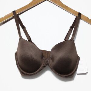 Auden T-Shirt Bra Womens 32D Brown Icon Full Coverage Lightly Lined Adjustable
